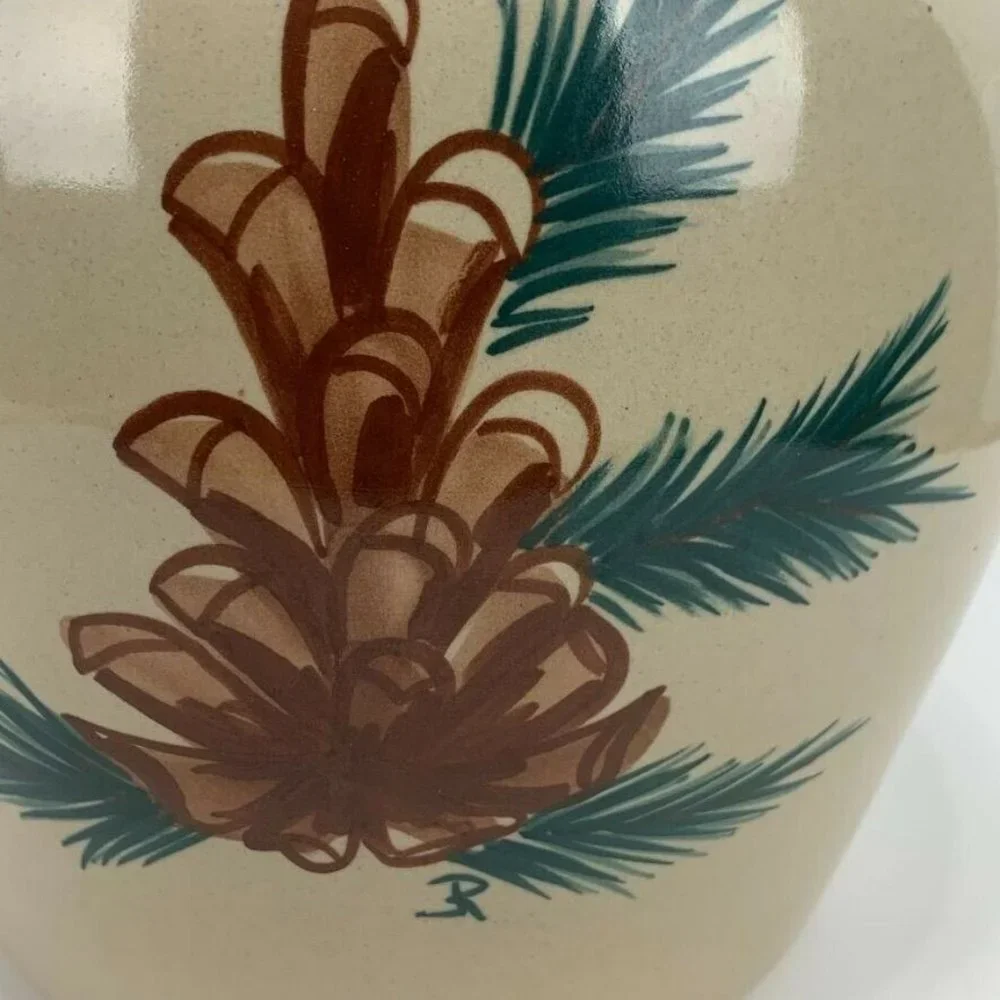 Paul Storie Pottery Large Pinecone Canister‎ w/ Lid Marshall TX Glazed Rustic